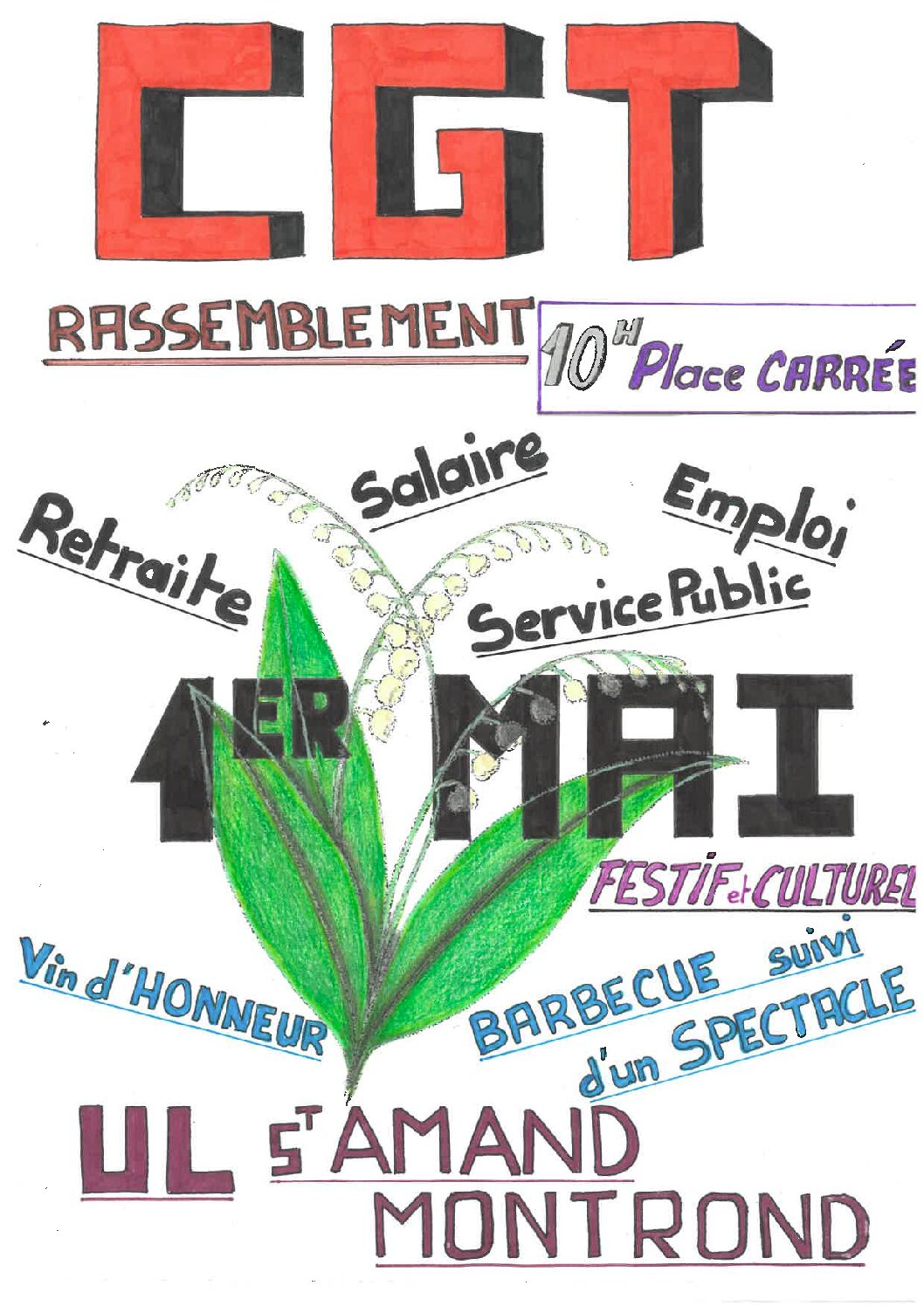 Manifestation du 1er mai à St Amand Montrond